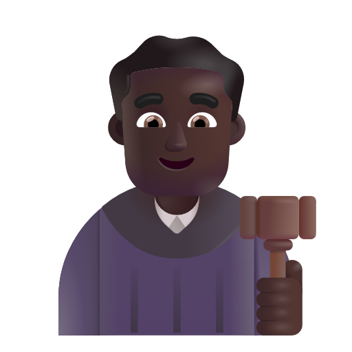 Man Judge: Dark Skin Tone on Microsoft 3D