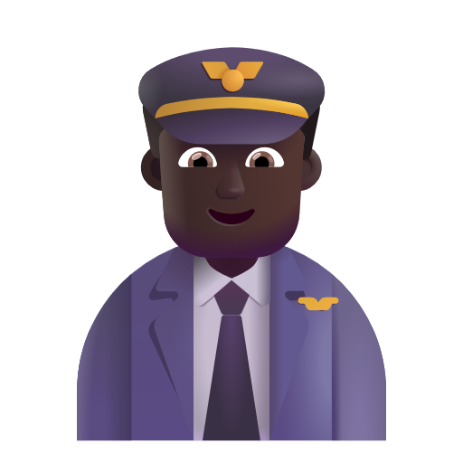 Man Pilot: Dark Skin Tone on Microsoft 3D