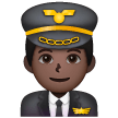 Man Pilot: Dark Skin Tone on Samsung