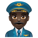 Man Pilot: Dark Skin Tone on WhatsApp