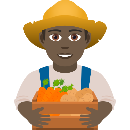 Man Farmer: Dark Skin Tone on JoyPixels