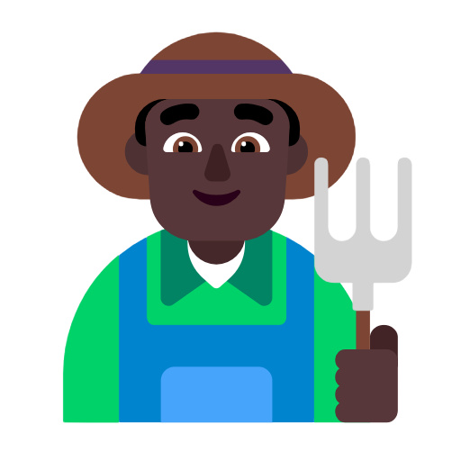 Man Farmer: Dark Skin Tone on Microsoft Fluent