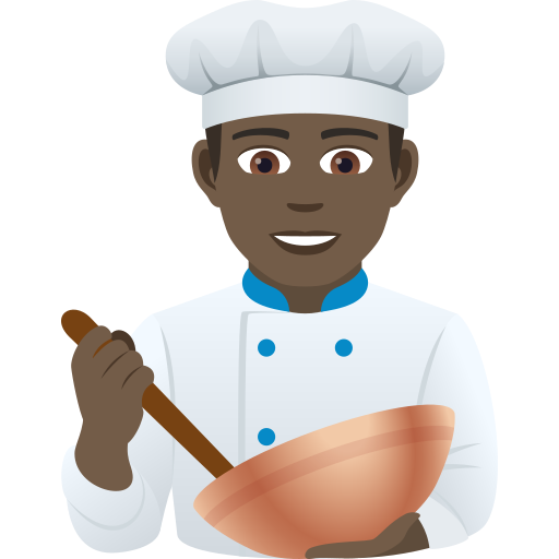 Man Cook: Dark Skin Tone on JoyPixels
