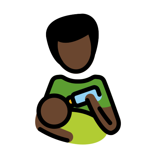 Man Feeding Baby: Dark Skin Tone on OpenMoji