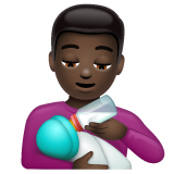 Man Feeding Baby: Dark Skin Tone on WhatsApp