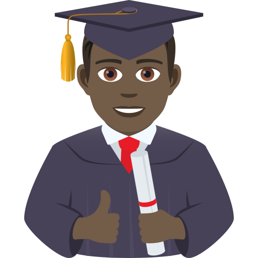 Man Student: Dark Skin Tone on JoyPixels