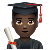 Man Student: Dark Skin Tone on WhatsApp
