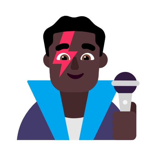 Man Singer: Dark Skin Tone on Microsoft Fluent