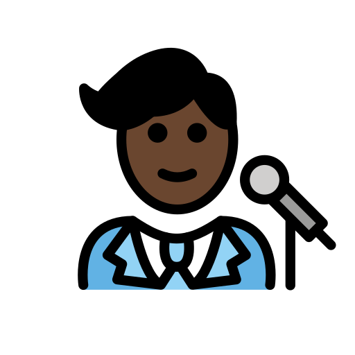 Man Singer: Dark Skin Tone on OpenMoji