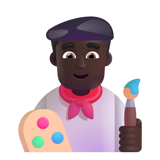 Man Artist: Dark Skin Tone on Microsoft 3D