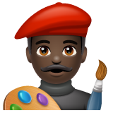 Man Artist: Dark Skin Tone on WhatsApp