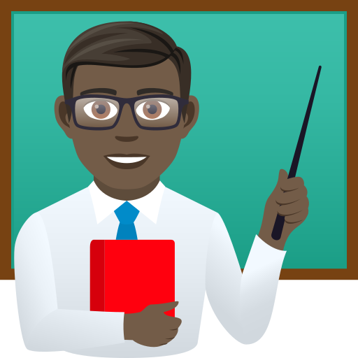 Man Teacher: Dark Skin Tone on JoyPixels