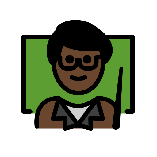 Man Teacher: Dark Skin Tone on OpenMoji