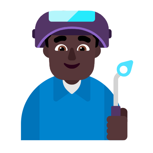 Man Factory Worker: Dark Skin Tone on Microsoft Fluent