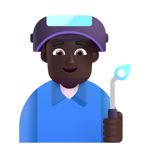 Man Factory Worker: Dark Skin Tone on Microsoft 3D