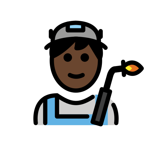 Man Factory Worker: Dark Skin Tone on OpenMoji