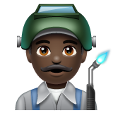 Man Factory Worker: Dark Skin Tone on WhatsApp