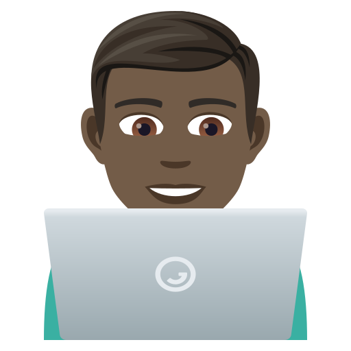 Man Technologist: Dark Skin Tone on JoyPixels