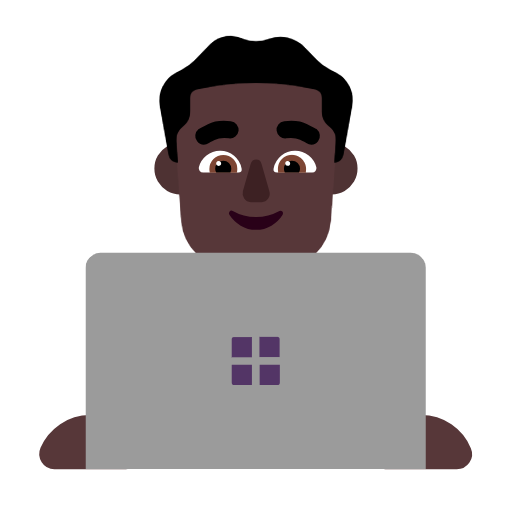 Man Technologist: Dark Skin Tone on Microsoft Fluent