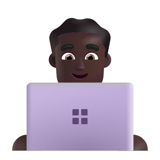 Man Technologist: Dark Skin Tone on Microsoft 3D