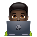 Man Technologist: Dark Skin Tone on WhatsApp