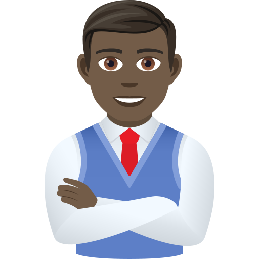 Man Office Worker: Dark Skin Tone on JoyPixels