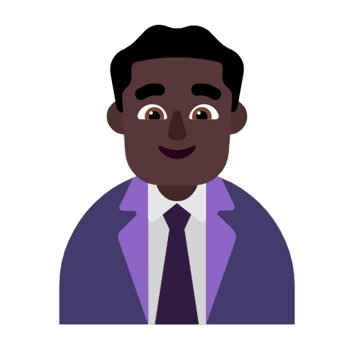 Man Office Worker: Dark Skin Tone on Microsoft Fluent