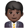 Man Office Worker: Dark Skin Tone on Samsung