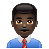 Man Office Worker: Dark Skin Tone on WhatsApp