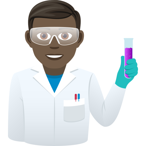 Man Scientist: Dark Skin Tone on JoyPixels