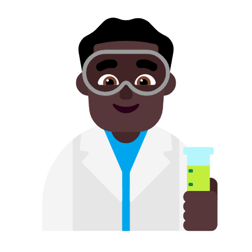 Man Scientist: Dark Skin Tone on Microsoft Fluent