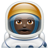 Man Astronaut: Dark Skin Tone on WhatsApp