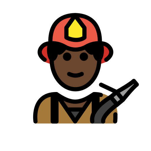 Man Firefighter: Dark Skin Tone on OpenMoji