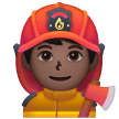 Man Firefighter: Dark Skin Tone on Samsung