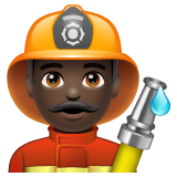 Man Firefighter: Dark Skin Tone on WhatsApp