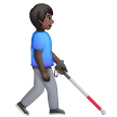 Man With White Cane Facing Right: Dark Skin Tone on Samsung