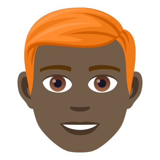 Man: Red Hair: Dark Skin Tone on JoyPixels