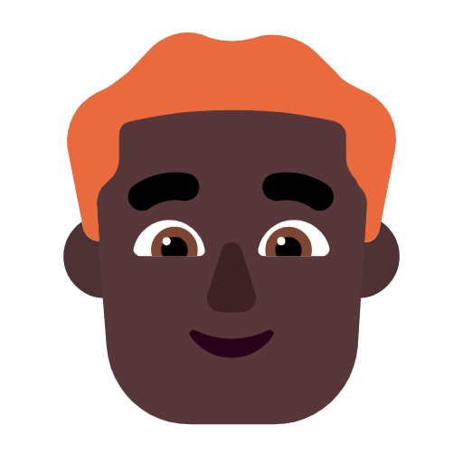 Man: Red Hair: Dark Skin Tone on Microsoft Fluent