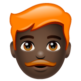 Man: Red Hair: Dark Skin Tone on WhatsApp