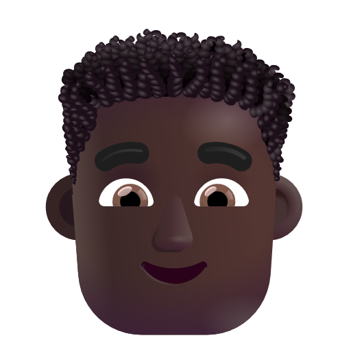 Man: Curly Hair: Dark Skin Tone on Microsoft 3D