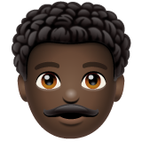 Man: Curly Hair: Dark Skin Tone on WhatsApp