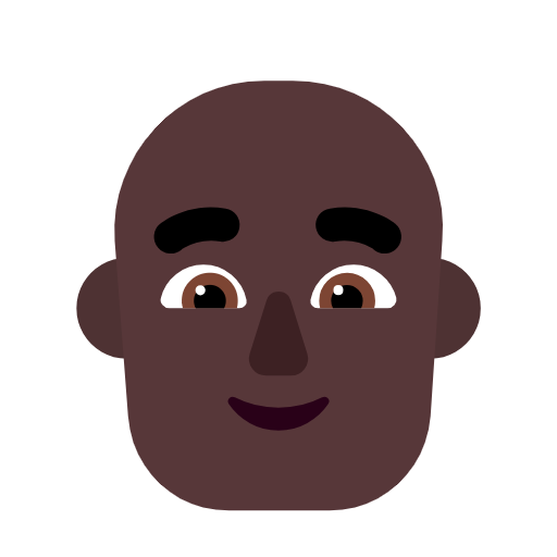 Man: Bald: Dark Skin Tone on Microsoft Fluent