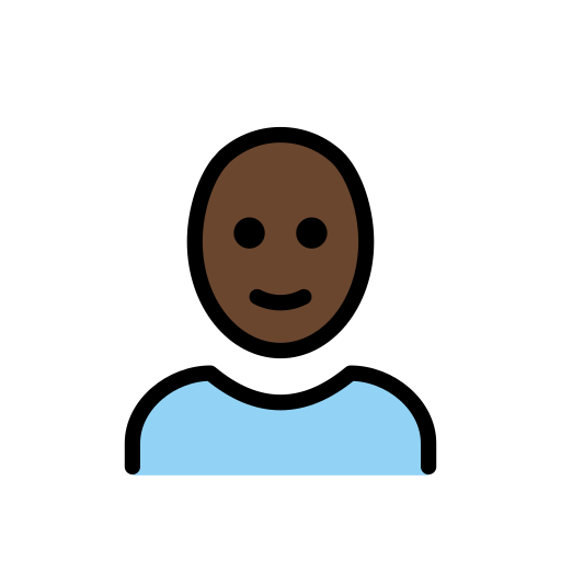 Man: Bald: Dark Skin Tone on OpenMoji