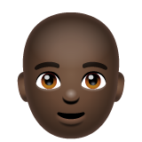 Man: Bald: Dark Skin Tone on WhatsApp