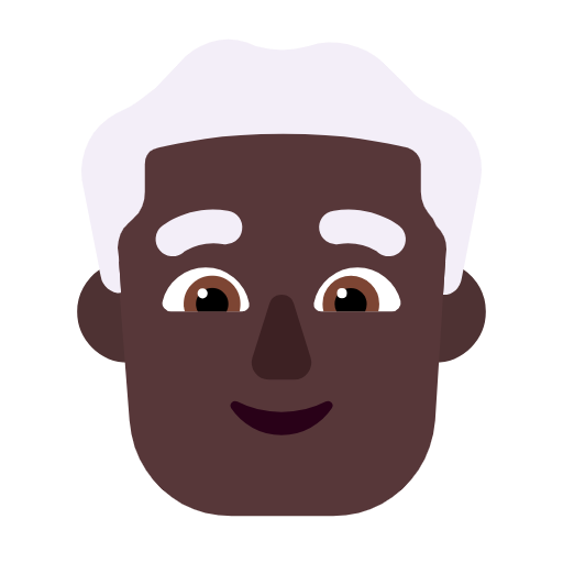 Man: White Hair: Dark Skin Tone on Microsoft Fluent
