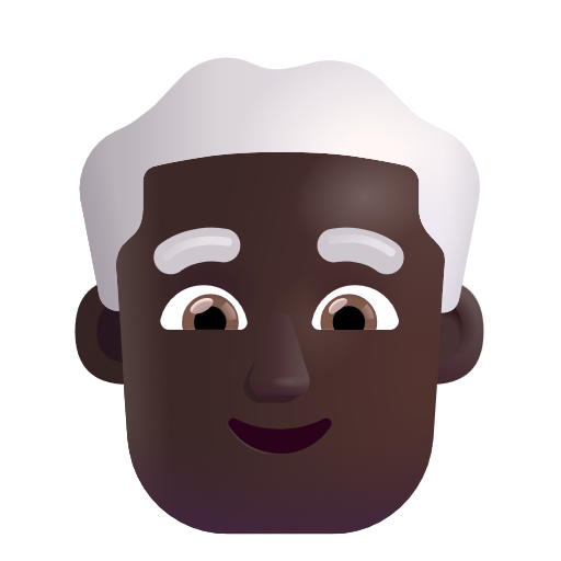 Man: White Hair: Dark Skin Tone on Microsoft 3D