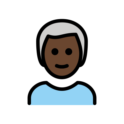 Man: White Hair: Dark Skin Tone on OpenMoji