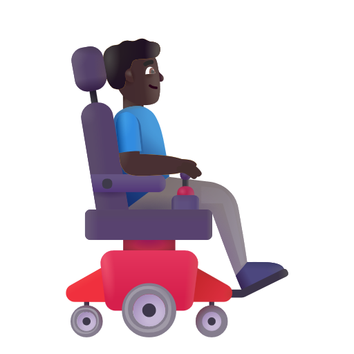 Man In Motorized Wheelchair Facing Right: Dark Skin Tone on Microsoft 3D
