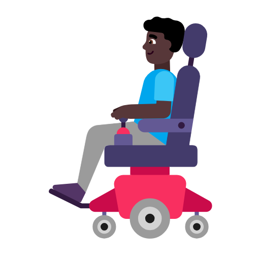 Man In Motorized Wheelchair: Dark Skin Tone on Microsoft Fluent
