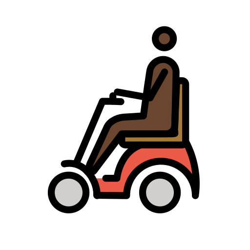Man In Motorized Wheelchair: Dark Skin Tone on OpenMoji